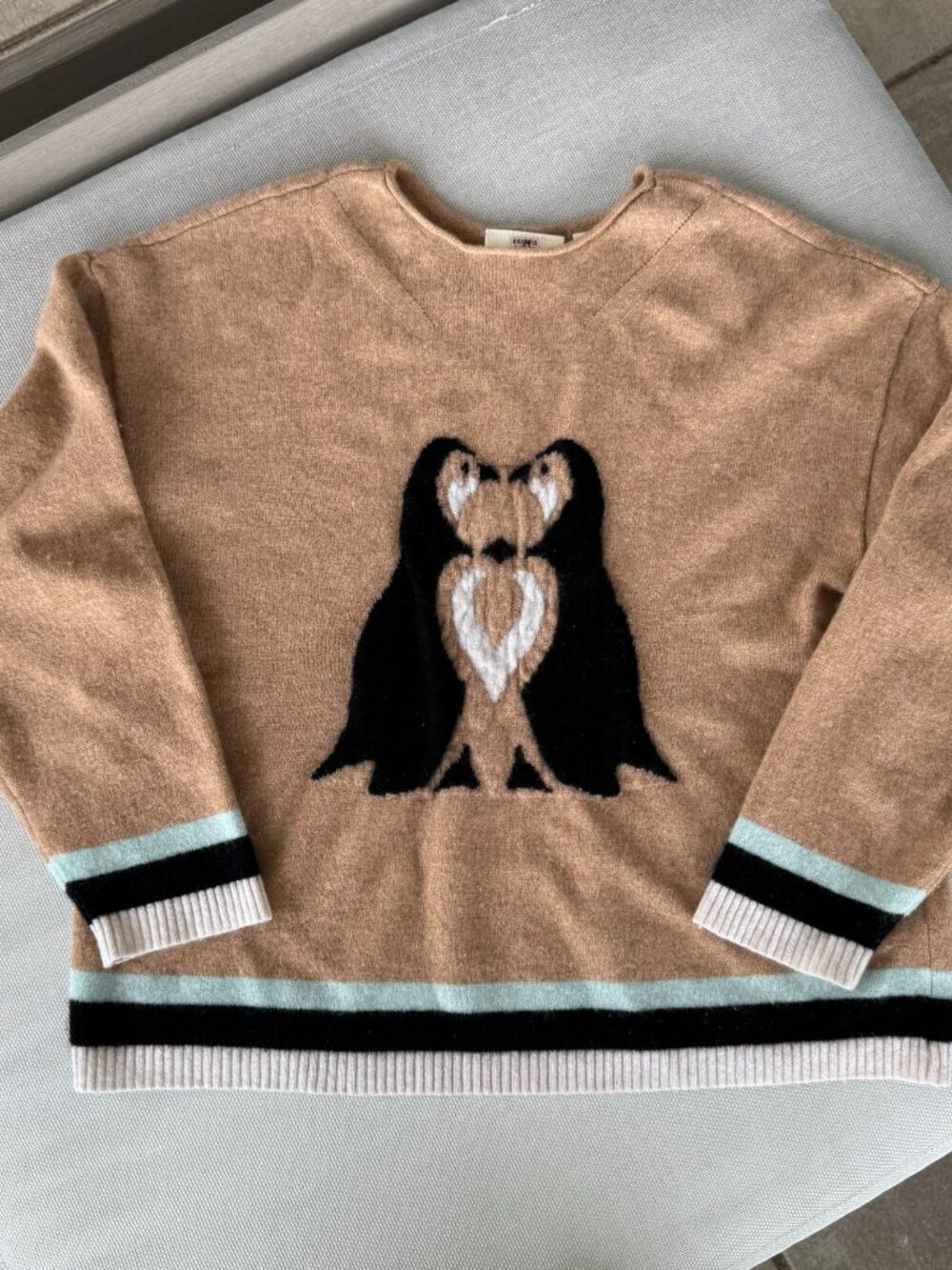 Anthropologie Maeve Cashmere Cute Gritter Graphic Sweater 1X